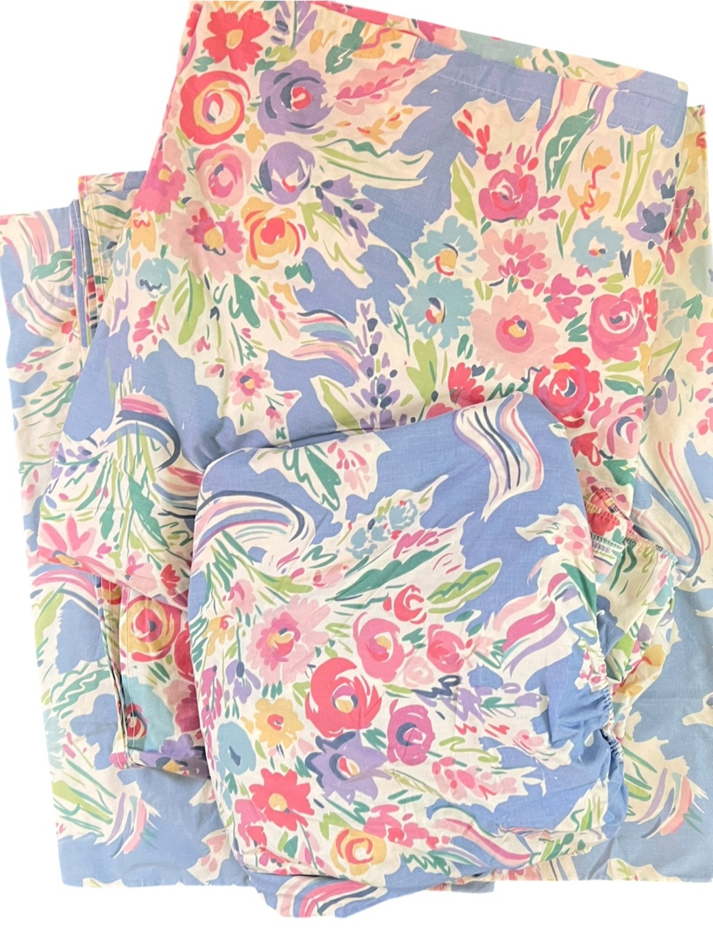 Collier Campbell 90s Sheet Set Queen Pastel Abstract Floral Brief Encounter